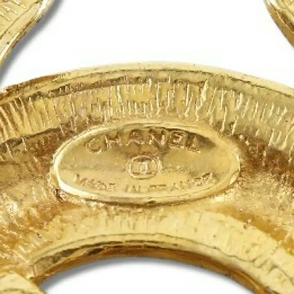 CHANEL Authentic Gold Logo Brooch